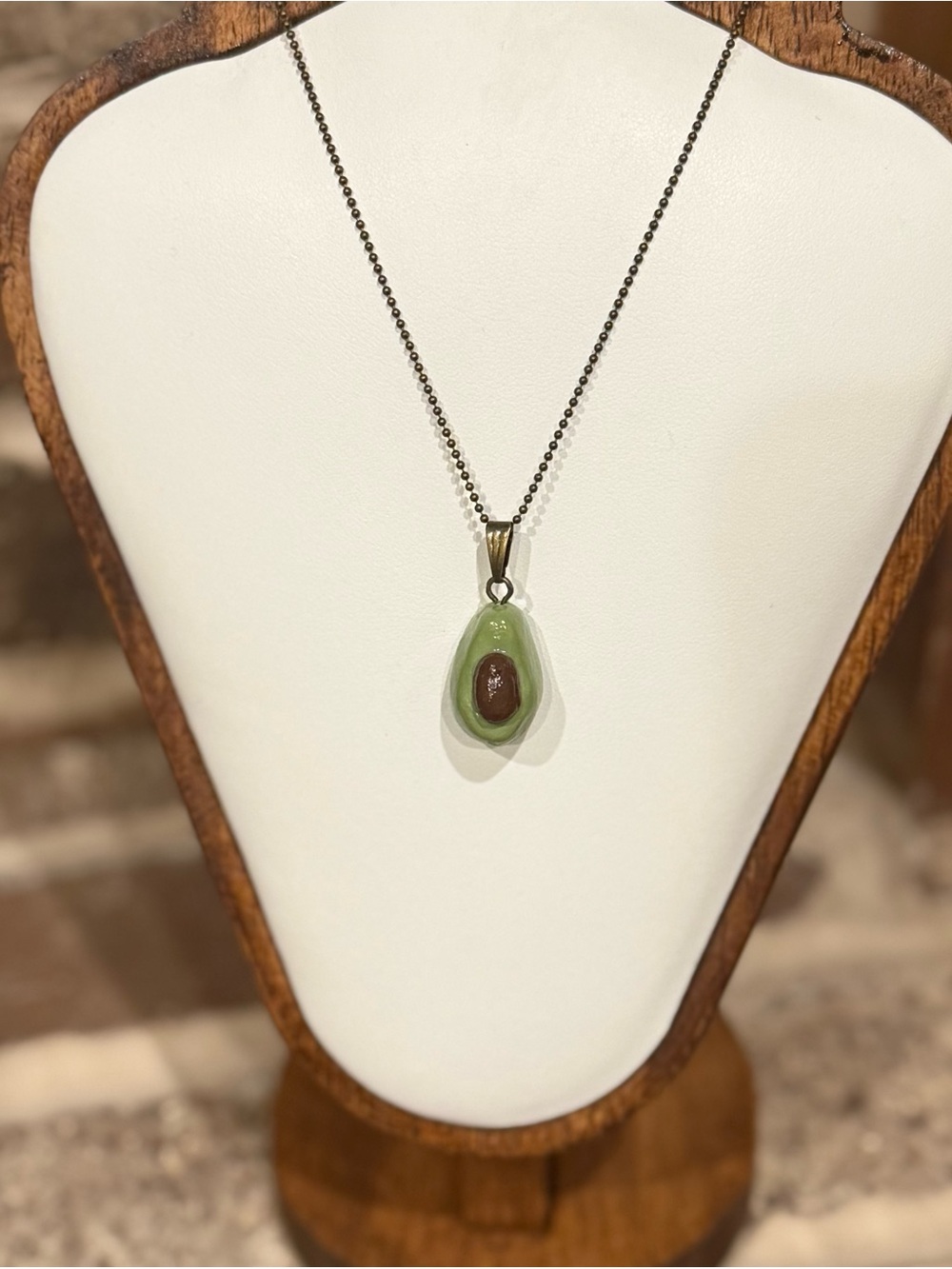 Green Avocado Pendant Necklace